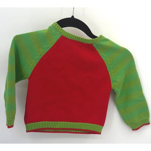 Petit Ami Christmas Tree Knit Sweater 18M Green & Red Cotton Toddler Holiday Pul - Picture 4 of 5